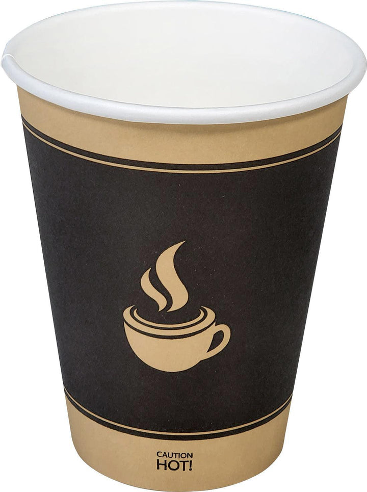 Morning Dew - 12 oz Hot Paper Cups - Ebony Print - 20 x 50 count
