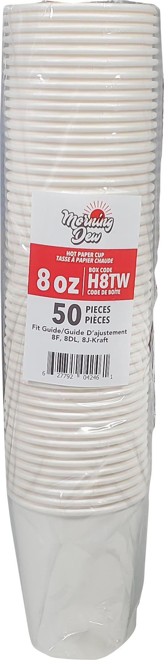 Morning Dew - 8oz Hot Paper Cups - White - H8TW