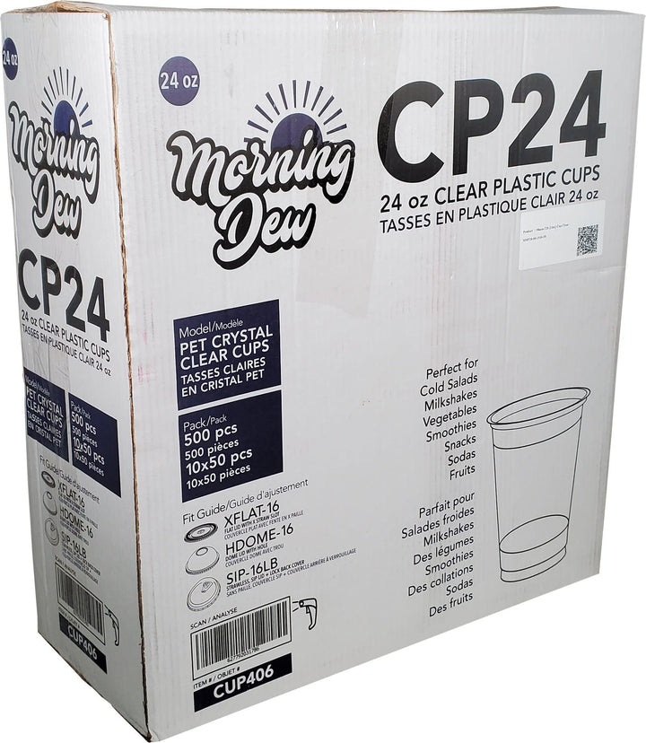 Morning Dew - 24 oz Clear Pet Cup - 98mm - 10 x 50 count