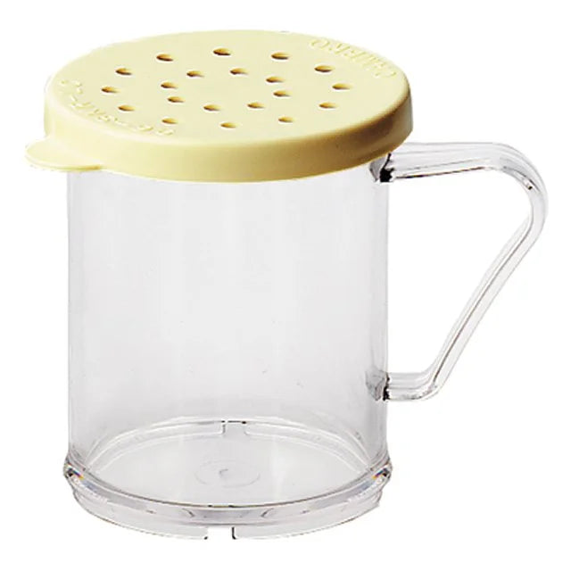 Cambro 10oz Clear Cheese Dredger Shaker, Yellow Lid - Restaurant Equipment and Smallwares - Canadian Distribution
