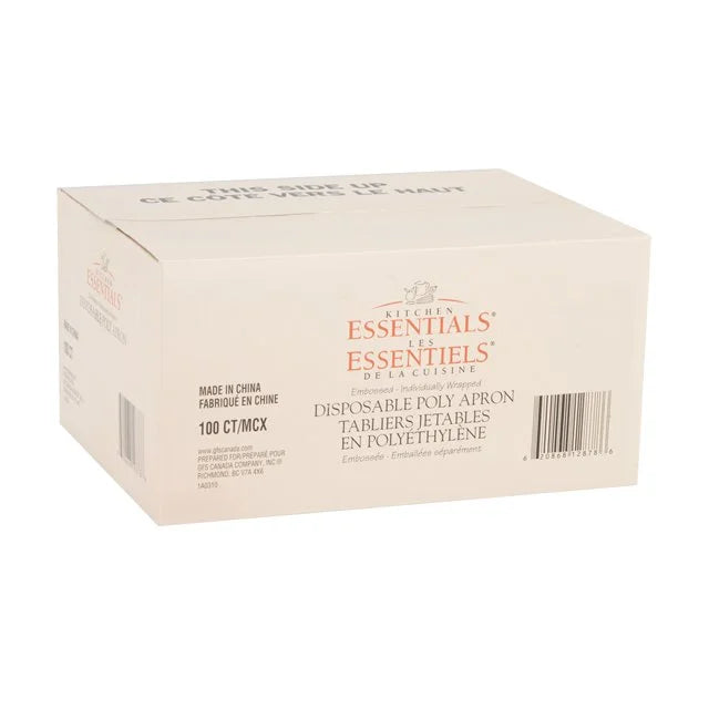 Kitchen Essentials White Polyethylene Aprons, 28X46In, Individually Wrapped - Restaurant Equipment and Smallwares - Canadian Distribution - Ships Free Within Canada on Orders Above CAD $199