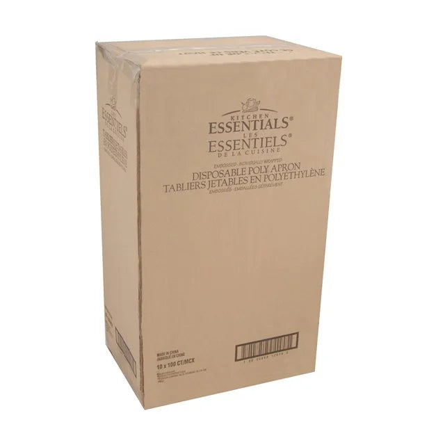 Kitchen Essentials White Polyethylene Aprons, 28X46In, Individually Wrapped - Restaurant Equipment and Smallwares - Canadian Distribution - Ships Free Within Canada on Orders Above CAD $199