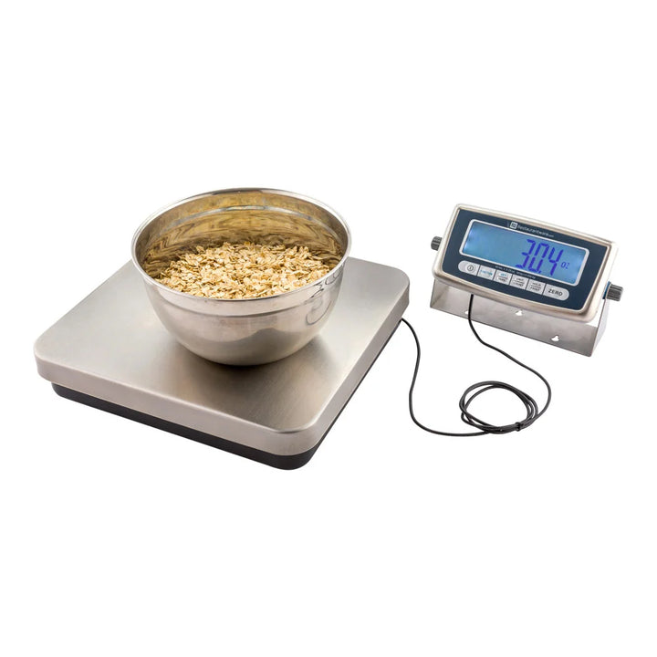 Restaurantware Met Lux 60Lb Silver Digital Receiving Scale, With 12X12.5In Platform - Restaurant Equipment and Smallwares - Canadian Distribution - Ships Free Within Canada on Orders Above CAD $199