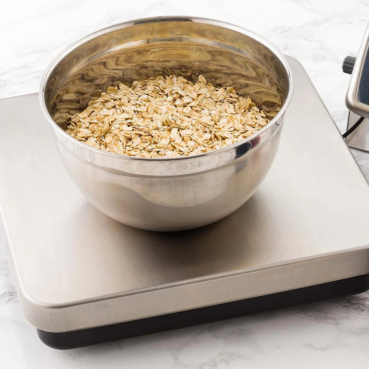 Restaurantware Met Lux 60Lb Silver Digital Receiving Scale, With 12X12.5In Platform - Restaurant Equipment and Smallwares - Canadian Distribution - Ships Free Within Canada on Orders Above CAD $199