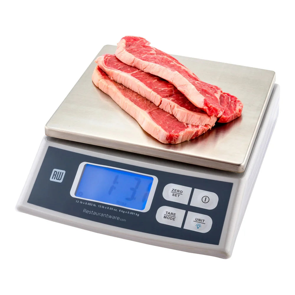 Restaurantware Met Lux 13 Pound White Digital Portion Control Scale, With 9X10In Platform - 1 Unit/Case - Restaurant Equipment and Smallwares - Canadian Distribution - Ships Free Within Canada on Orders Above CAD $199