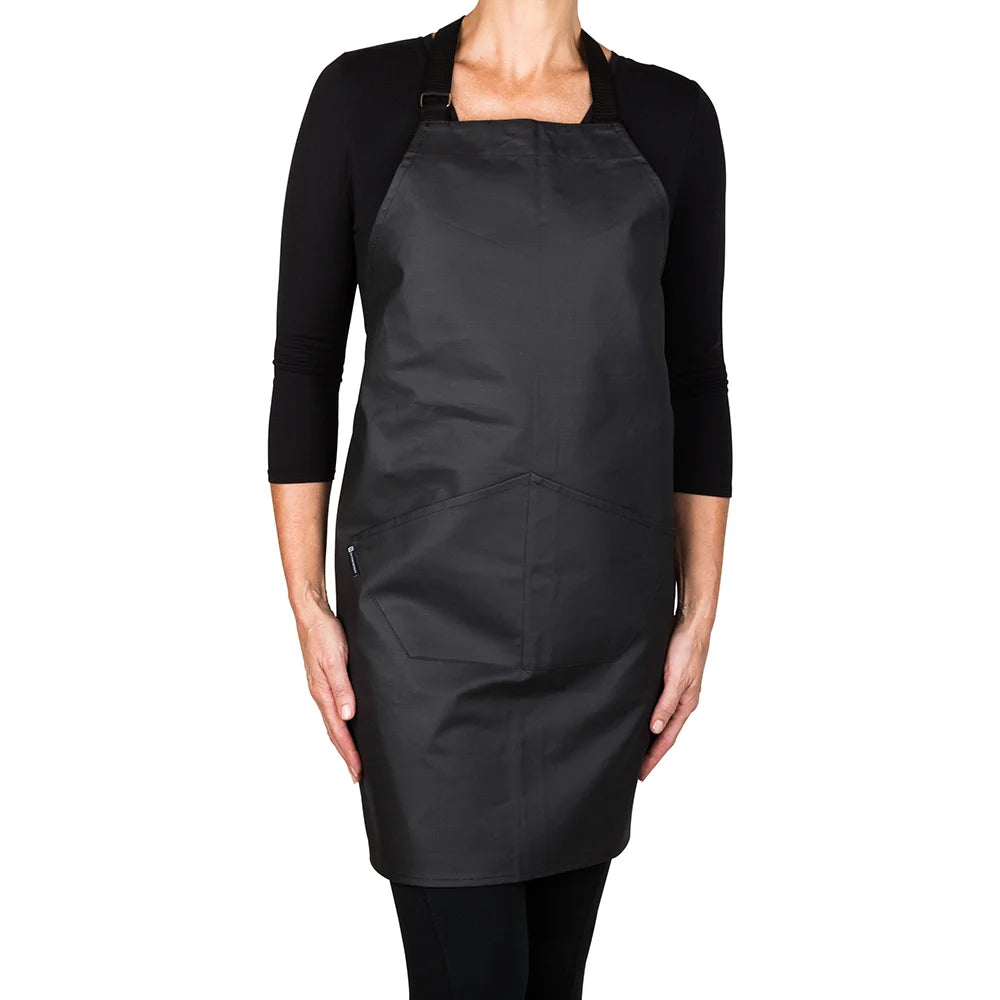 Restaurantware Black Cotton Cooking Apron, 32 X 26 Inch, Flame-Retardant - Restaurant Equipment and Smallwares - Canadian Distribution - Ships Free Within Canada on Orders Above CAD $199