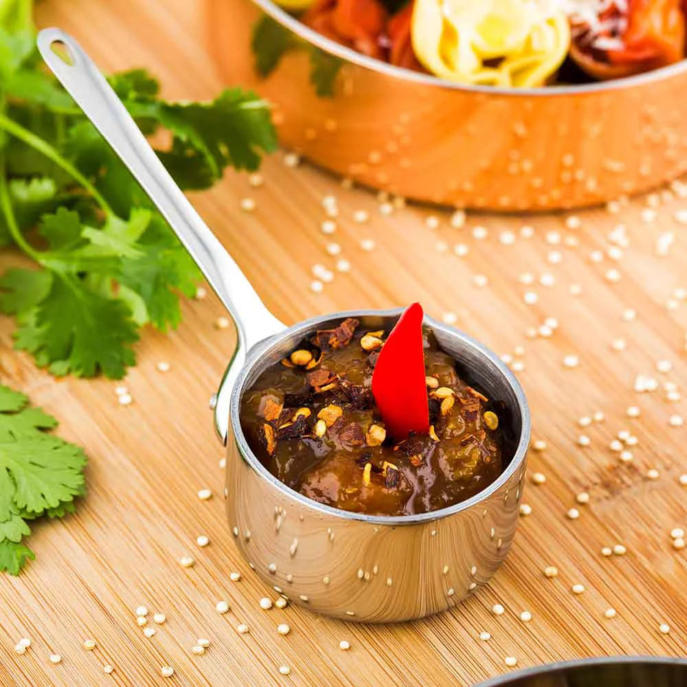 Restaurantware Mini 2In Stainless Steel Sauce Pan, With Easy Pour Lip - Restaurant Equipment and Smallwares - Canadian Distribution - Ships Free Within Canada on Orders Above CAD $199