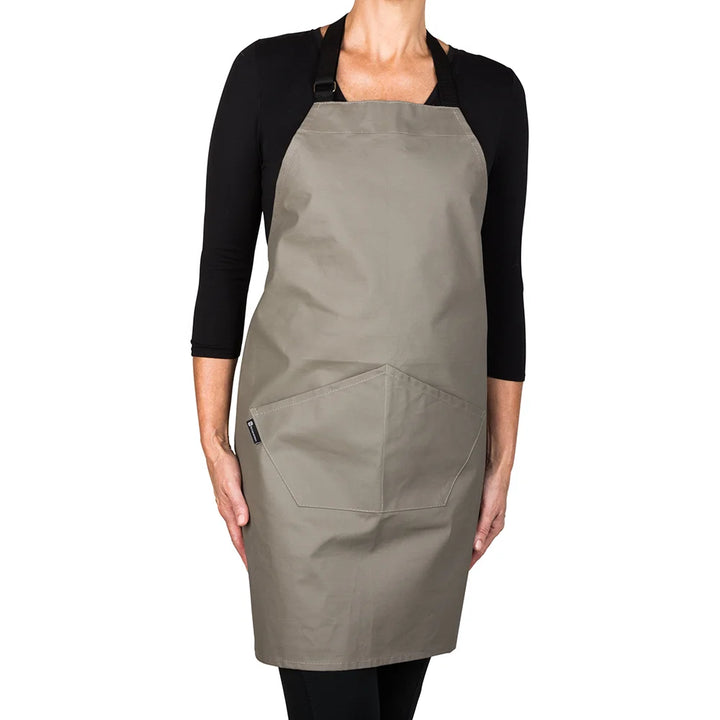 Restaurantware Grey Cotton Cooking Apron, 32 X 36 Inch, Flame-Retardant - Restaurant Equipment and Smallwares - Canadian Distribution - Ships Free Within Canada on Orders Above CAD $199