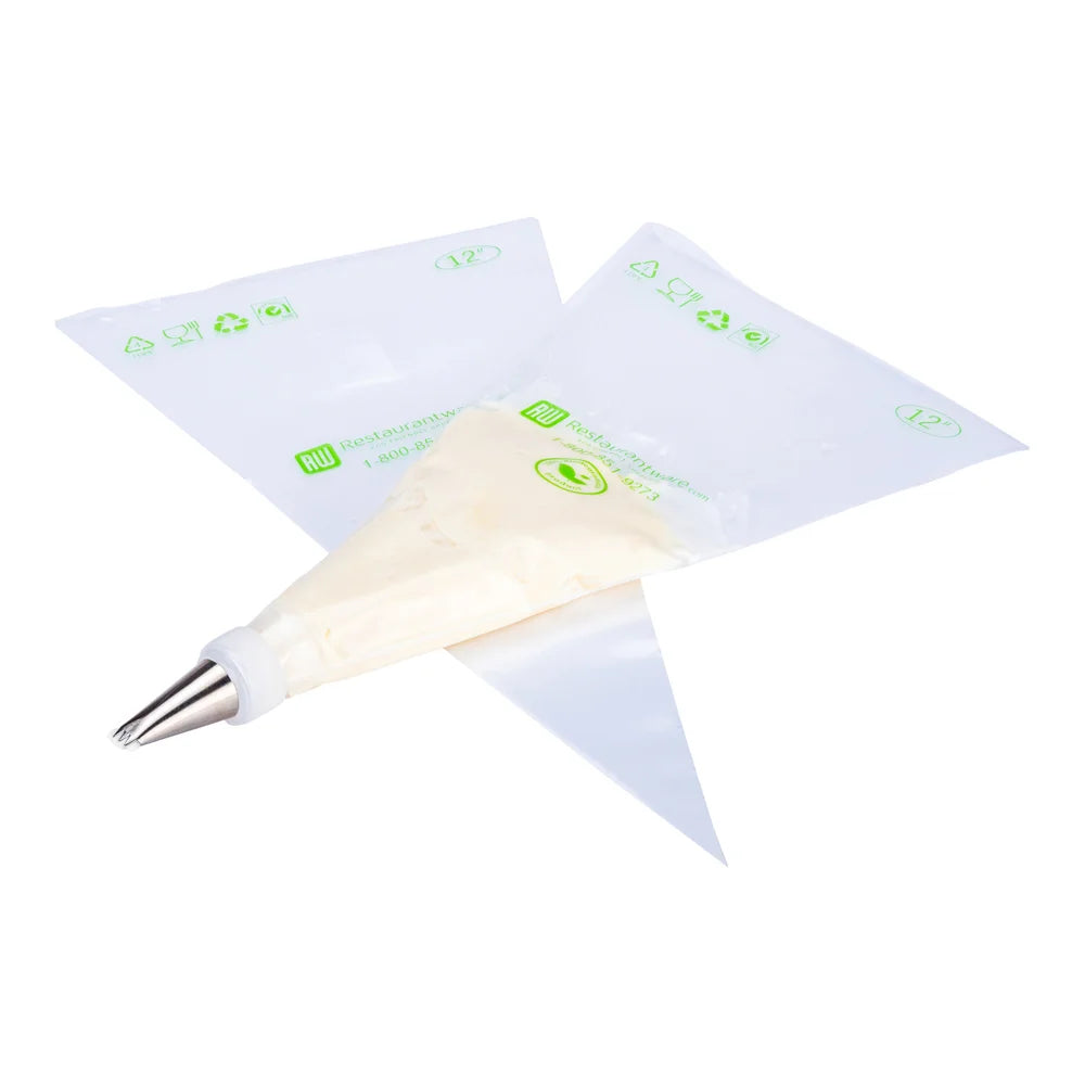 Restaurantware Pastry Tek Clear Plastic Pastry Piping Bags, 12 X 6 Inch, Biodegradable - Restaurant Equipment and Smallwares - Canadian Distribution - Ships Free Within Canada on Orders Above CAD $199