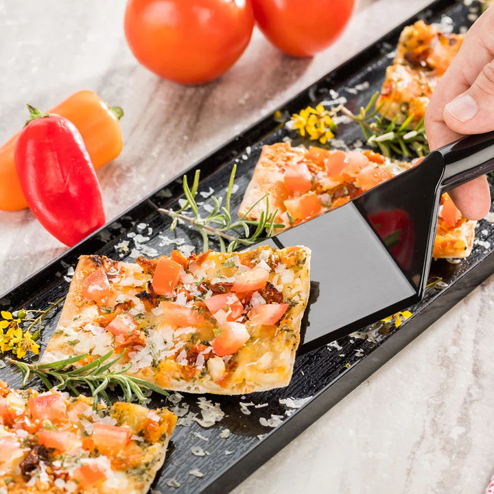 Restaurantware Cater Tek 9.8In Black Plastic Serving Spatulas - 10 Units/Case, 10 Eaches/Case - Restaurant Equipment and Smallwares - Canadian Distribution - Ships Free Within Canada on Orders Above CAD $199