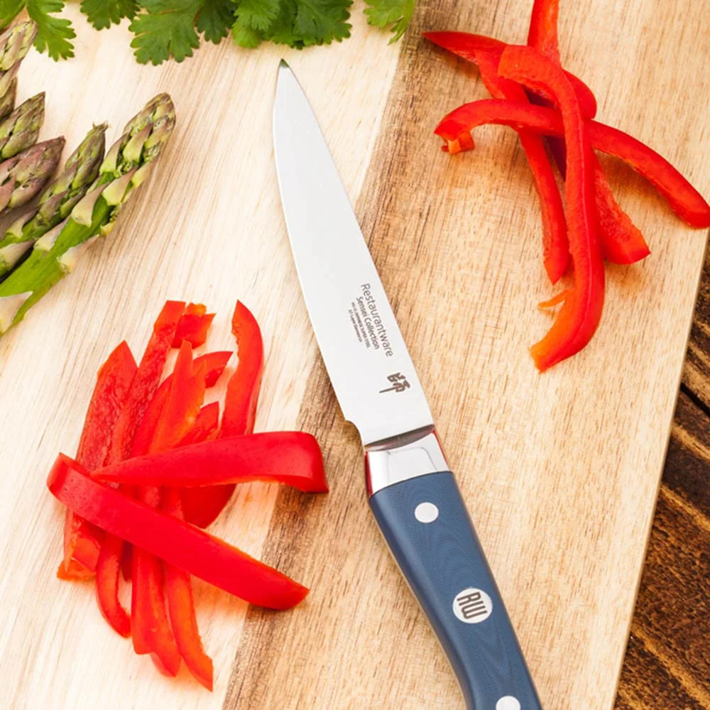 Restaurantware Sensei Blue Steel 5In Steel Utility Knife - 1 Unit/Case - Restaurant Equipment and Smallwares - Canadian Distribution - Ships Free Within Canada on Orders Above CAD $199