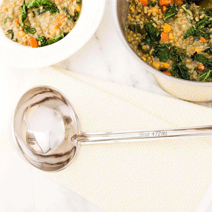 Restaurantware Met Lux 16oz Stainless Steel Serving Ladle - Restaurant Equipment and Smallwares - Canadian Distribution - Ships Free Within Canada on Orders Above CAD $199