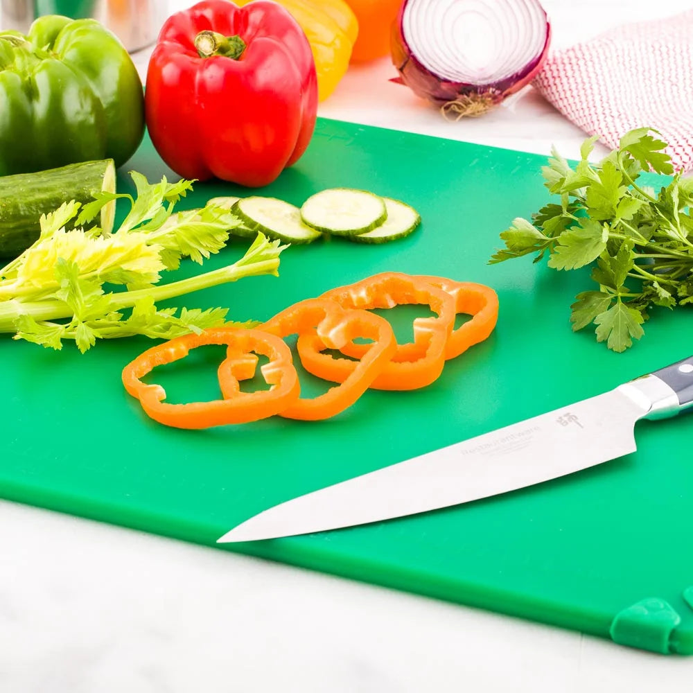 Restaurantware Sure Grip Commercial Grade Green Cutting Board, With Measurement Markers & Handle,18 X 24 Inch, Non-Slip - Restaurant Equipment and Smallwares - Canadian Distribution