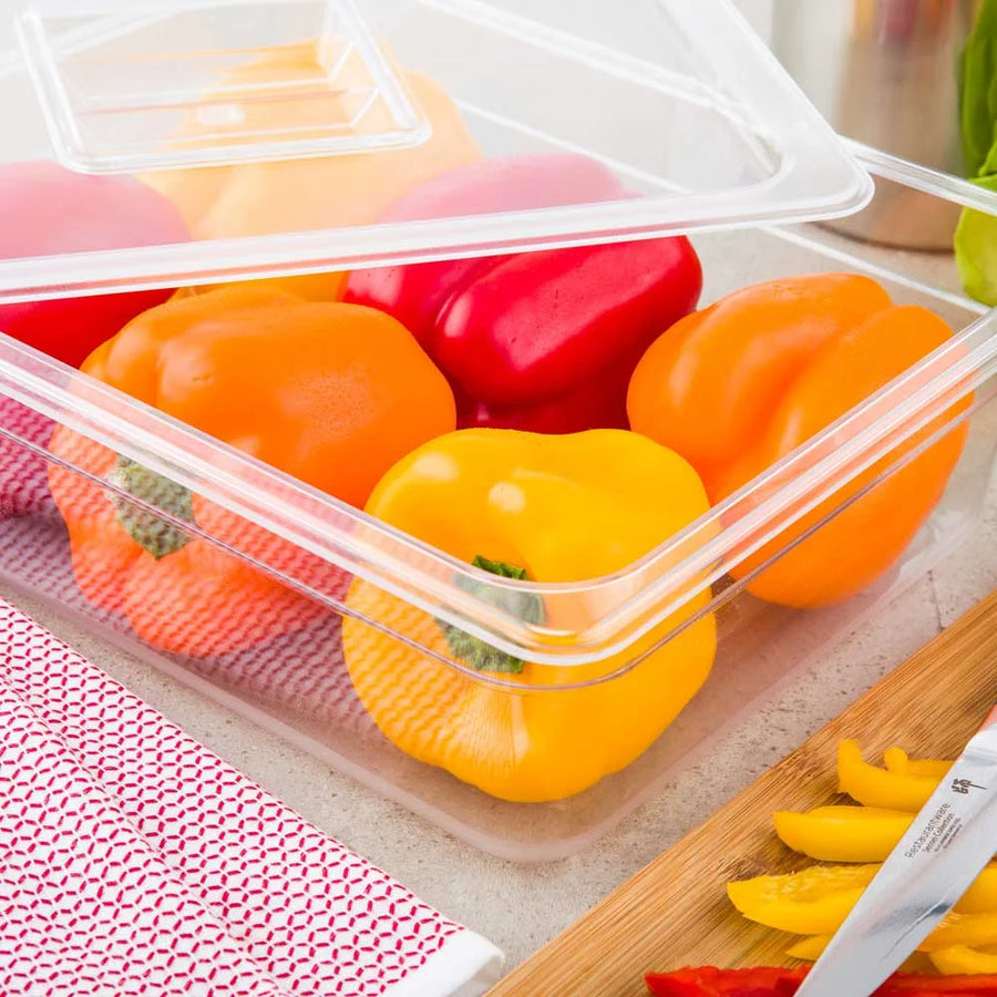 Restaurantware Met Lux Half-Size 4In Deep Clear Plastic Food Container - Restaurant Equipment and Smallwares - Canadian Distribution