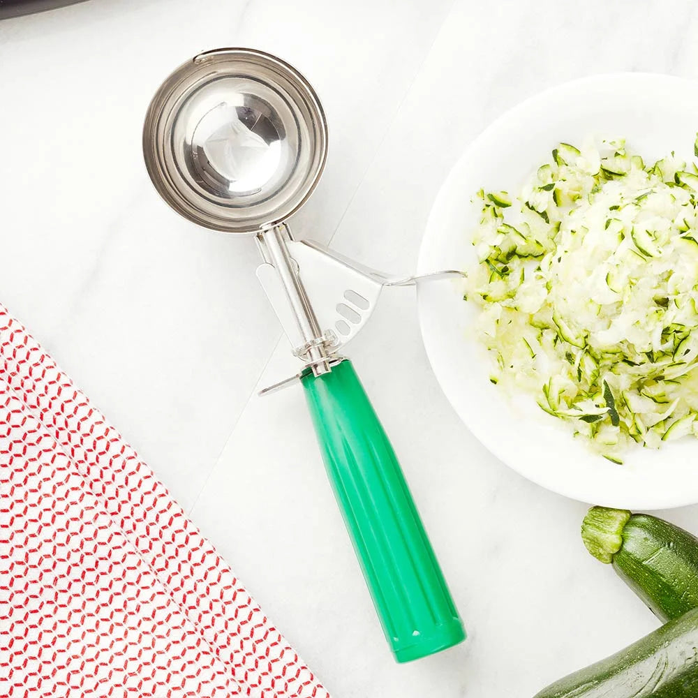 Restaurantware Met Lux 3.25 Ounce #12 Portion Scoop, With Green Handle - Restaurant Equipment and Smallwares - Canadian Distribution
