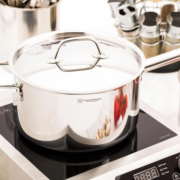 Restaurantware Met Lux Stainless Steel Lid, For 6 Quart Sauce Pan - Restaurant Equipment and Smallwares - Canadian Distribution - Ships Free Within Canada on Orders Above CAD $199