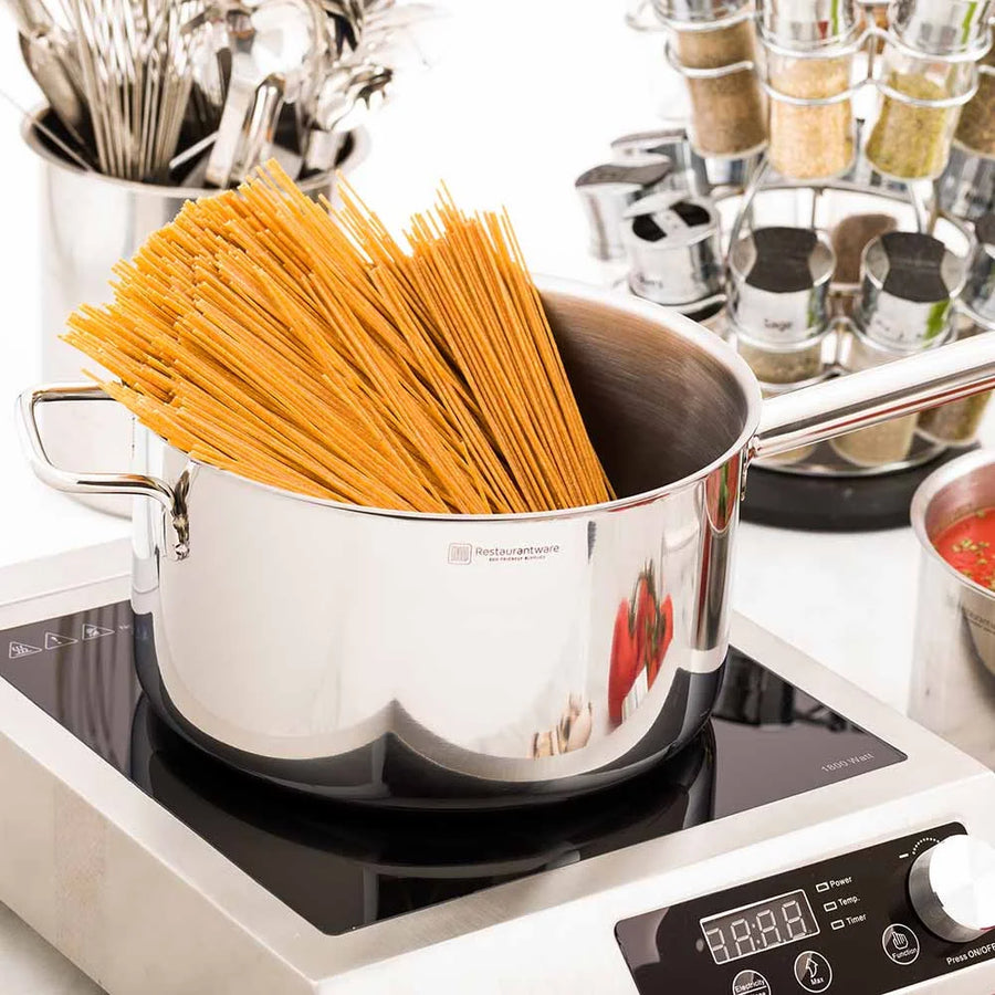 Restaurantware Met Lux 6Qt Stainless Steel Sauce Pan, With Dual Handle, Induction Ready - Restaurant Equipment and Smallwares - Canadian Distribution