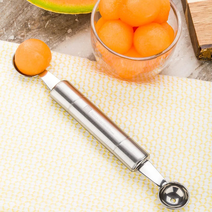 Restaurantware Met Lux 8In Stainless Steel Melon Baller, Dual-Sided - Restaurant Equipment and Smallwares - Canadian Distribution - Ships Free Within Canada on Orders Above CAD $199