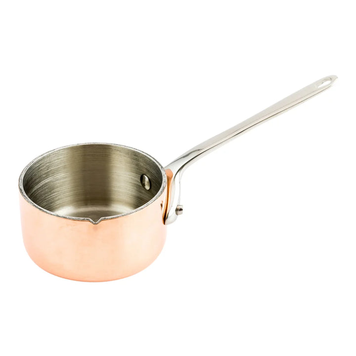 Restaurantware Mini 2In Copper-Ply Stainless Steel Sauce Pan, With Easy Pour Lip - Restaurant Equipment and Smallwares - Canadian Distribution