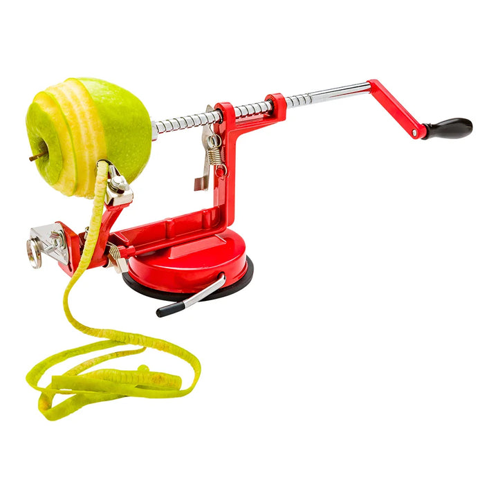 Restaurantware Met Lux Professional Manual Red Metal Apple Peeler, With Slicer, Corer, & Stainless Steel Blade, 11.75 X 4.25 X 5.25 Inch - Restaurant Equipment and Smallwares - Canadian Distribution - Ships Free Within Canada on Orders Above CAD $199