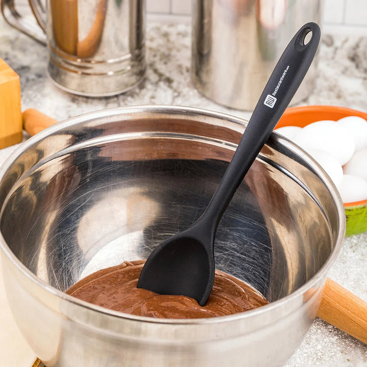 Restaurantware 10.5In Black Silicone Mixing Spoon - Restaurant Equipment and Smallwares - Canadian Distribution - Ships Free Within Canada on Orders Above CAD $199