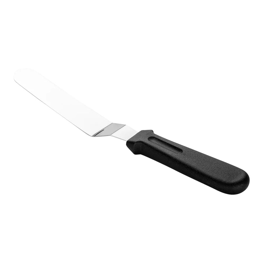 Restaurantware Met Lux Black Stainless Steel Offset Spatula, With Black Plastic Handle & 6In Blade, 10.5 X 1.25 X 0.75In - Restaurant Equipment and Smallwares - Canadian Distribution