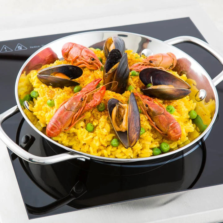 Restaurantware Met Lux 8In Stainless Steel Paella Pan, Induction Ready - Restaurant Equipment and Smallwares - Canadian Distribution