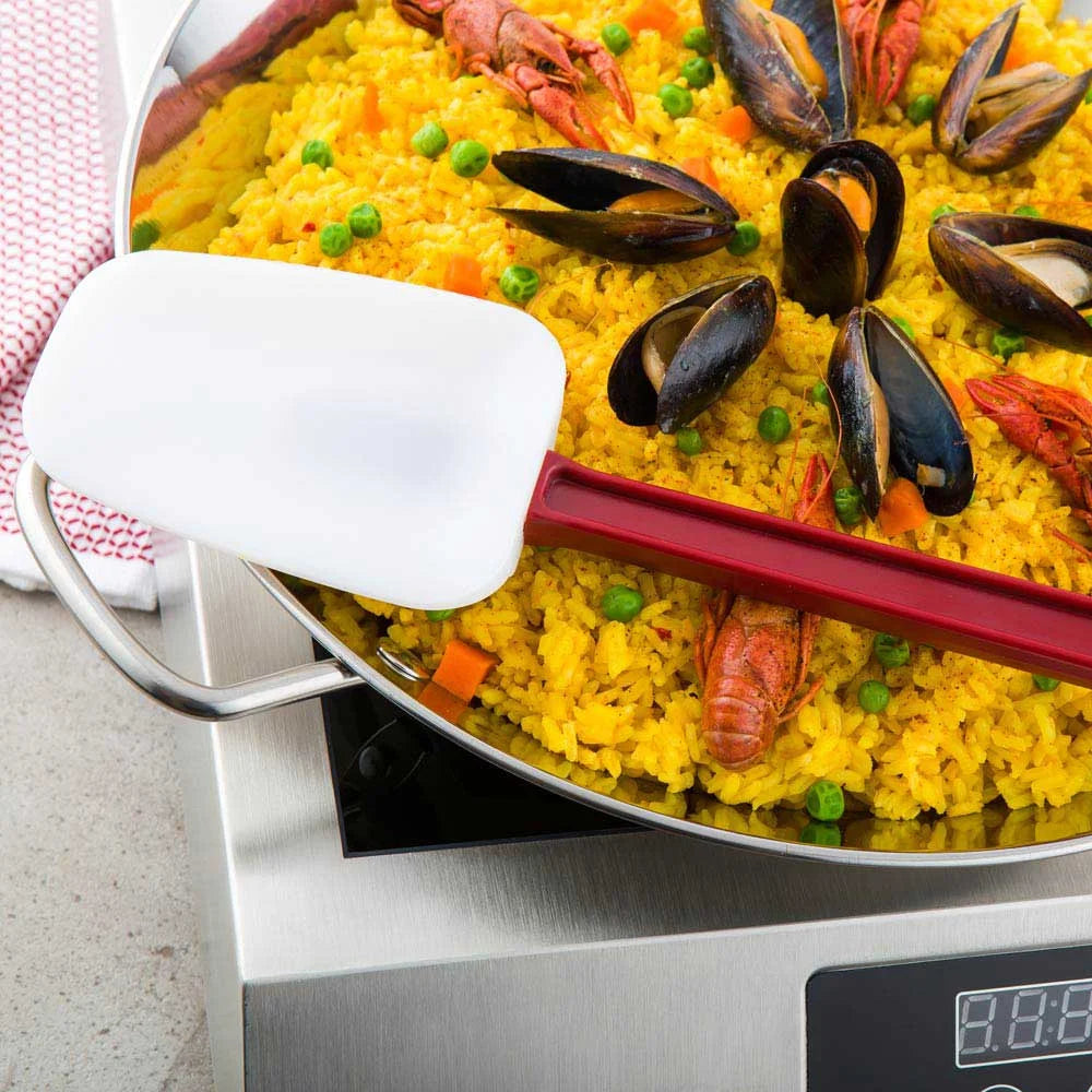 Restaurantware Met Lux Red Rubber Spoon-Shaped Spatula, 16 X 3 X 0.5 Inch, High Temperature - Restaurant Equipment and Smallwares - Canadian Distribution - Ships Free Within Canada on Orders Above CAD $199