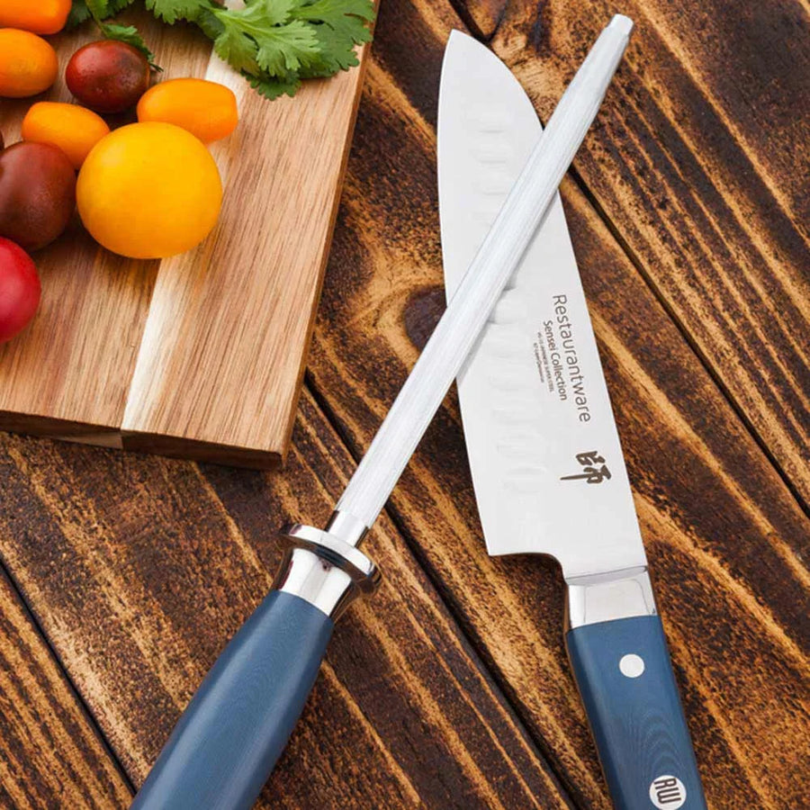 Restaurantware Met Lux 13.11In Sharpening & Honing Steel Sharpener, With Black Plastic Handle - Restaurant Equipment and Smallwares - Canadian Distribution