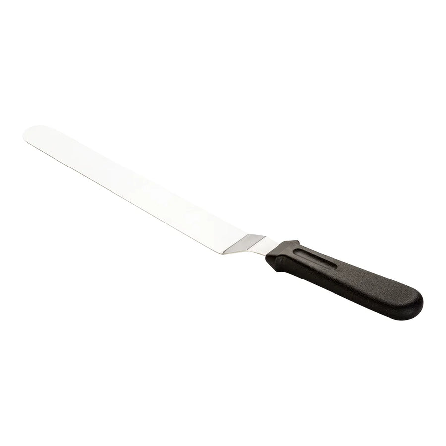 Restaurantware Met Lux Black Stainless Steel Offset Spatula, With Black Plastic Handle & 10In Blade, 14.75 X 1.25 X 0.75In - Restaurant Equipment and Smallwares - Canadian Distribution