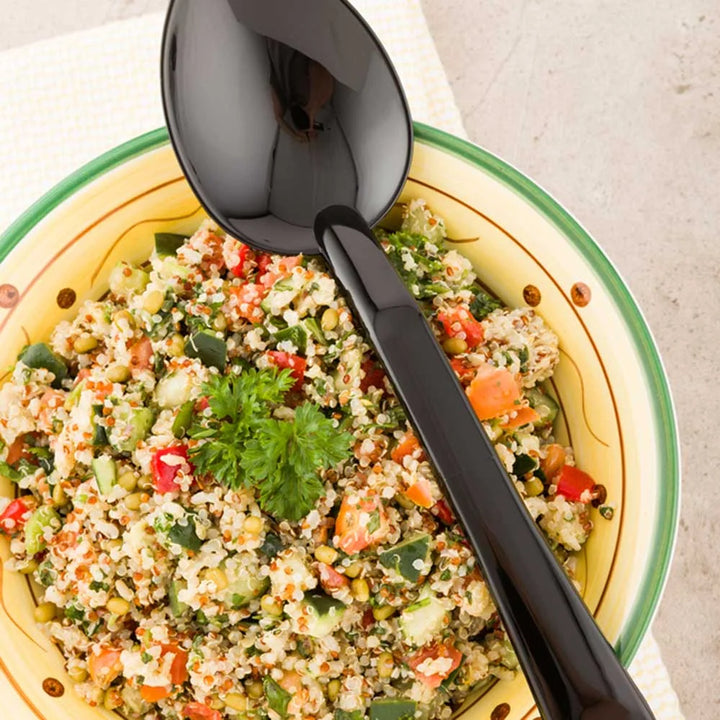 Restaurantware 11In Black Plastic Catering Service Spoon, Solid - Restaurant Equipment and Smallwares - Canadian Distribution