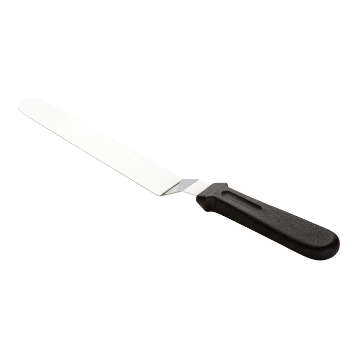Restaurantware Met Lux Black Stainless Steel Offset Spatula, With Black Plastic Handle & 8 Inch Blade, 12.5 X 1.25 X 0.75 Inch - Restaurant Equipment and Smallwares - Canadian Distribution