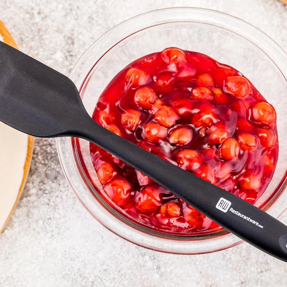 Restaurantware Black Flat Silicone Spatula, 10.5X2.25X0.75In - Restaurant Equipment and Smallwares - Canadian Distribution - Ships Free Within Canada on Orders Above CAD $199