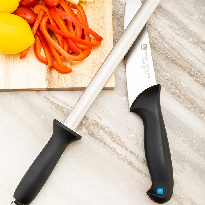 Restaurantware 10 Inch Diamond Edge Steel Knife Sharpener, With Black Nylon Handle - Restaurant Equipment and Smallwares - Canadian Distribution - Ships Free Within Canada on Orders Above CAD $199