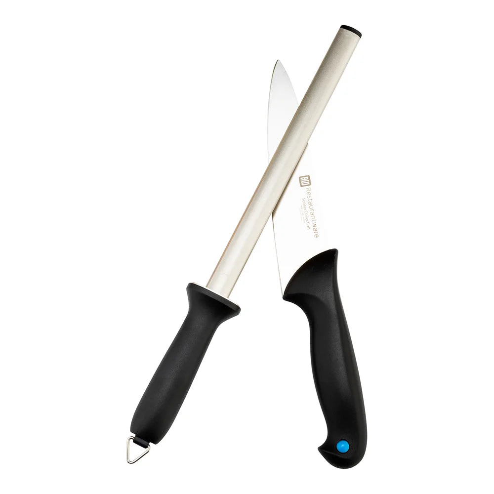 Restaurantware 10 Inch Diamond Edge Steel Knife Sharpener, With Black Nylon Handle - Restaurant Equipment and Smallwares - Canadian Distribution - Ships Free Within Canada on Orders Above CAD $199