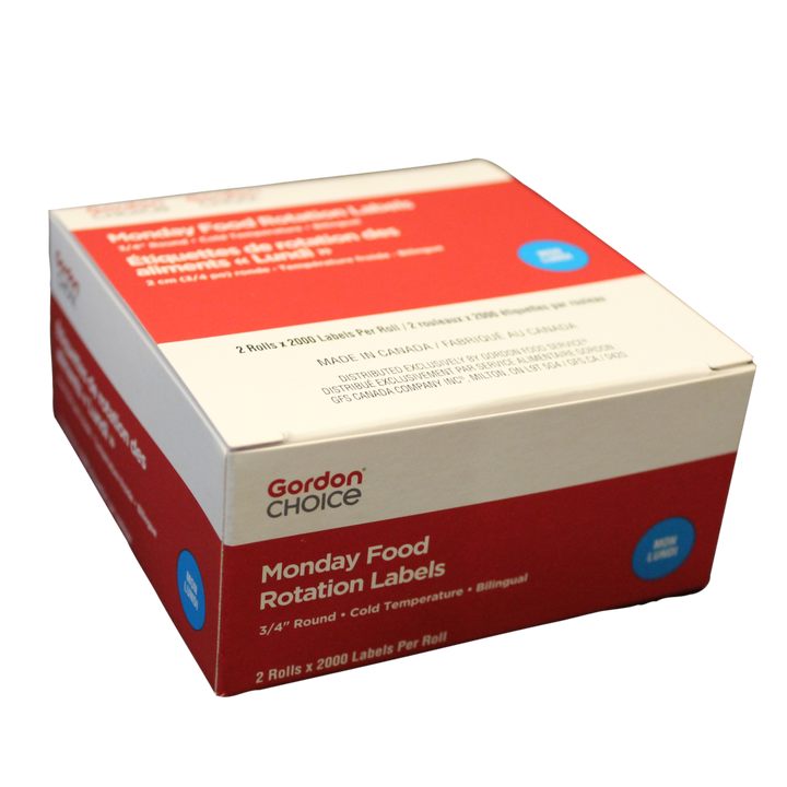Gordon Choice 0.75In Blue Round Monday Day Spot Labels, Permanent - Restaurant Equipment and Smallwares - Canadian Distribution - Ships Free Within Canada on Orders Above CAD $199