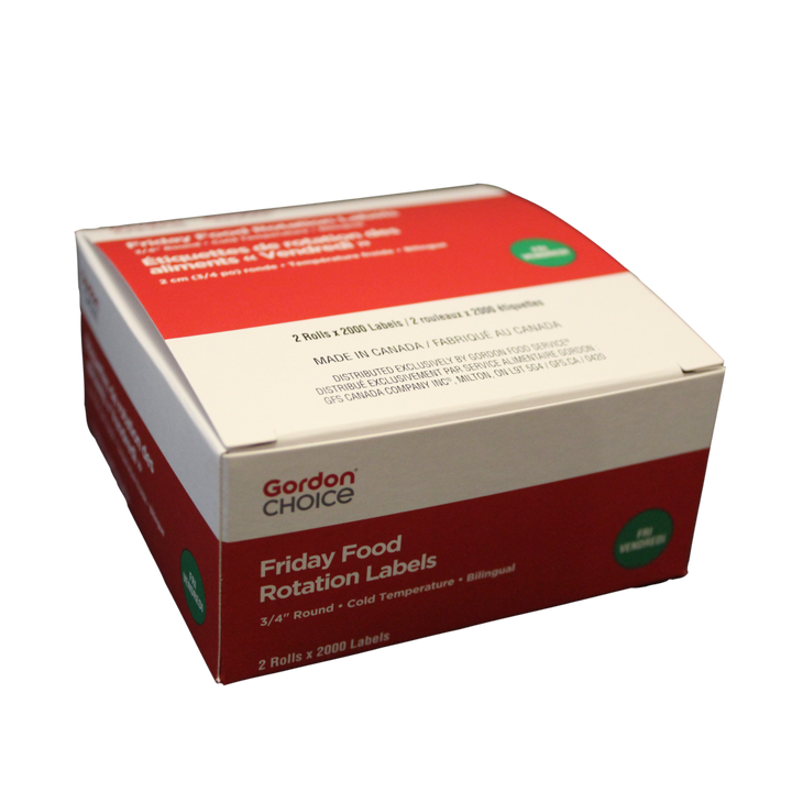 Gordon Choice 0.75In Green Round Friday Day Spot Labels, Permanent - Restaurant Equipment and Smallwares - Canadian Distribution - Ships Free Within Canada on Orders Above CAD $199