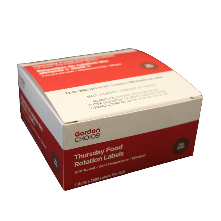 Gordon Choice 0.75In Brown Round Thursday Day Spot Labels, Permanent - Restaurant Equipment and Smallwares - Canadian Distribution - Ships Free Within Canada on Orders Above CAD $199