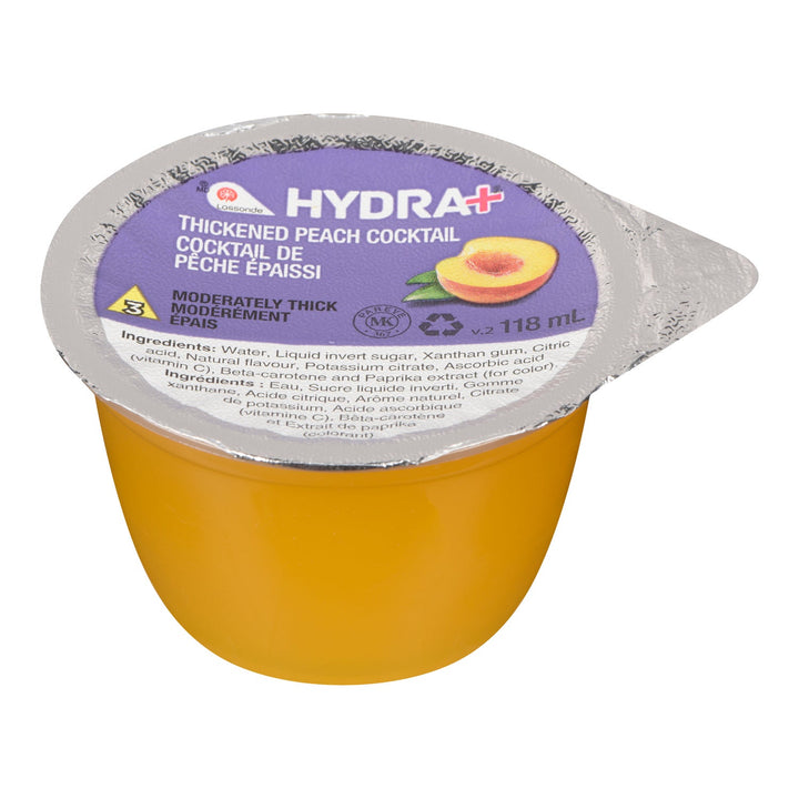 Hydra+ Hydra+ Peach Cocktail, Level 3 Thickened Beverage, Portion, 100 Percent - Canadian Distribution - Ships Free Within Canada on Orders Above CAD $199