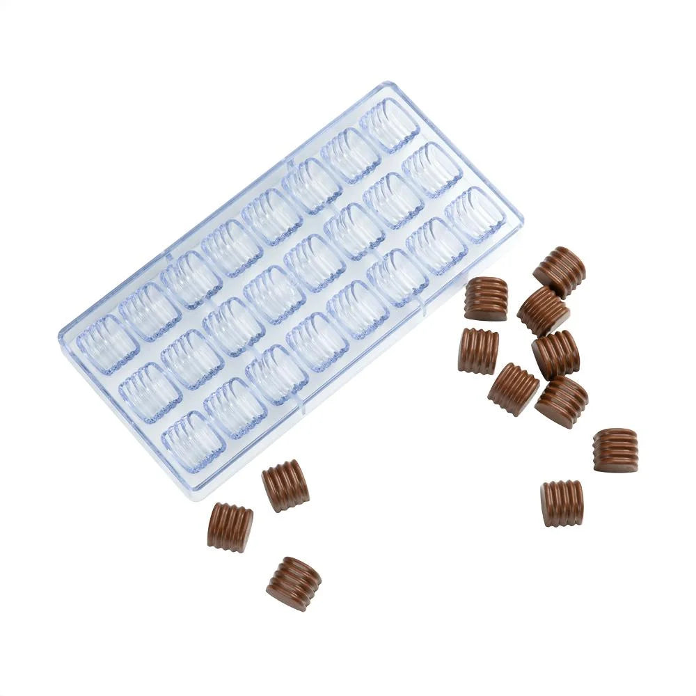 Restaurantware Pastry Tek 24-Compartment Rigid Cylinder Candy & Chocolate Mold, Polycarbonate - Restaurant Equipment and Smallwares - Canadian Distribution - Ships Free Within Canada on Orders Above CAD $199