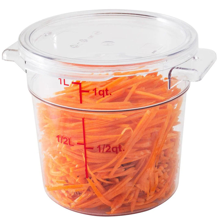 Restaurantware Met Lux Round Clear Plastic Lid, for 1qt Food Storage Containers - Restaurant Equipment and Smallwares - Canadian Distribution - Ships Free Within Canada on Orders Above CAD $199