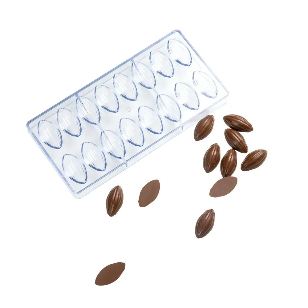 Restaurantware Pastry Tek 16-Compartment Cocoa Pod Candy & Chocolate Mold, Polycarbonate - Restaurant Equipment and Smallwares - Canadian Distribution - Ships Free Within Canada on Orders Above CAD $199