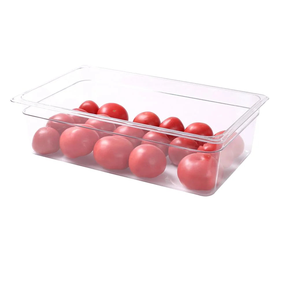 Restaurantware Met Lux Half-Size Clear Plastic Cold Food Storage Container, 6In Deep, Rectangular - Restaurant Equipment and Smallwares - Canadian Distribution - Ships Free Within Canada on Orders Above CAD $199
