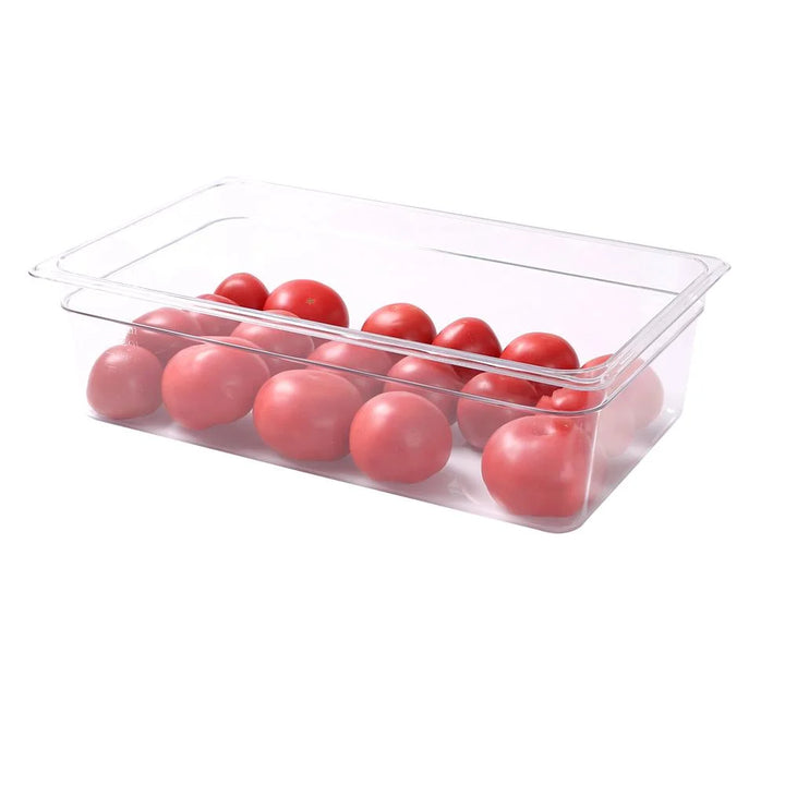 Restaurantware Met Lux Half-Size Clear Plastic Cold Food Storage Container, 6In Deep, Rectangular - Restaurant Equipment and Smallwares - Canadian Distribution - Ships Free Within Canada on Orders Above CAD $199