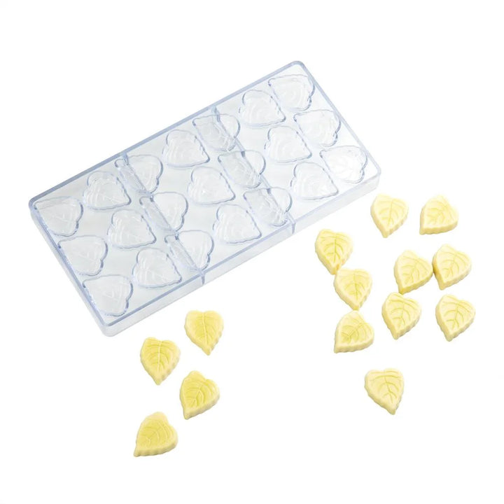 Restaurantware Pastry Tek 21-Compartment Leaf Candy & Chocolate Mold, Polycarbonate - Restaurant Equipment and Smallwares - Canadian Distribution - Ships Free Within Canada on Orders Above CAD $199