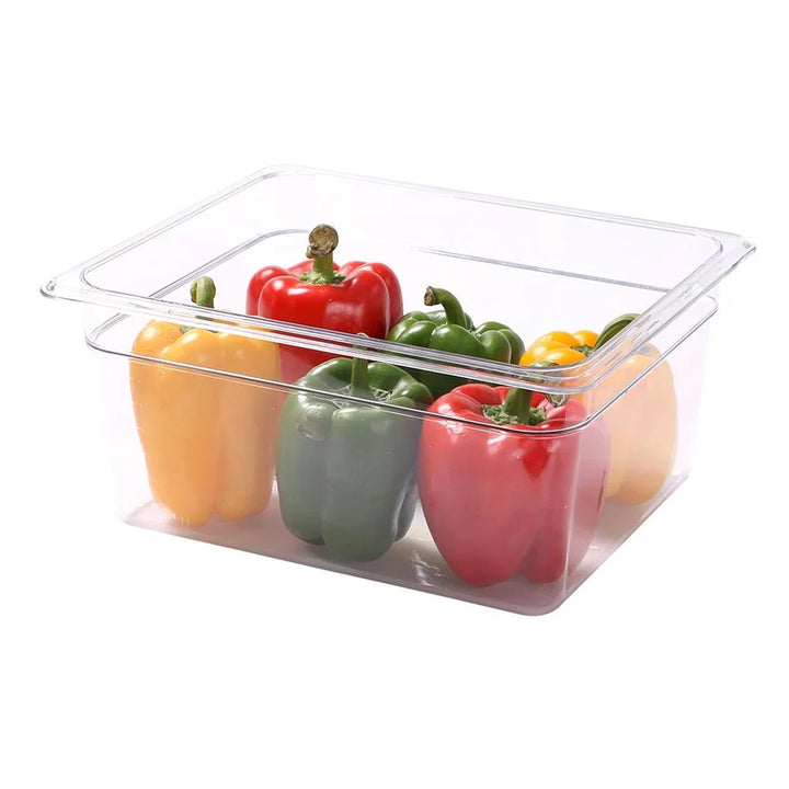 Restaurantware Met Lux Half-Size Clear Plastic Cold Food Storage Container, 8In Deep, Rectangular - Restaurant Equipment and Smallwares - Canadian Distribution - Ships Free Within Canada on Orders Above CAD $199