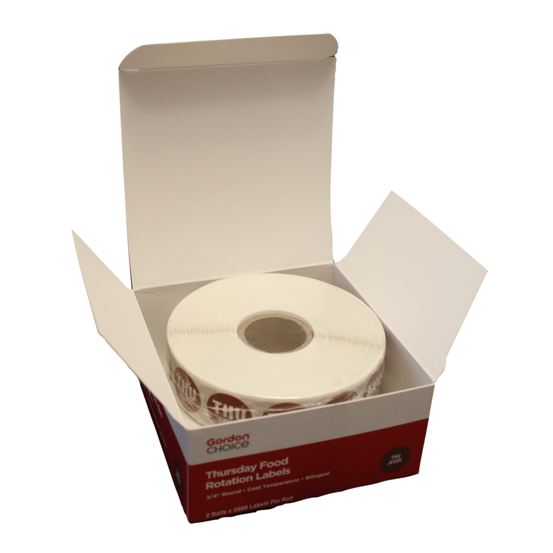 Gordon Choice 0.75In Brown Round Thursday Day Spot Labels, Permanent - Restaurant Equipment and Smallwares - Canadian Distribution