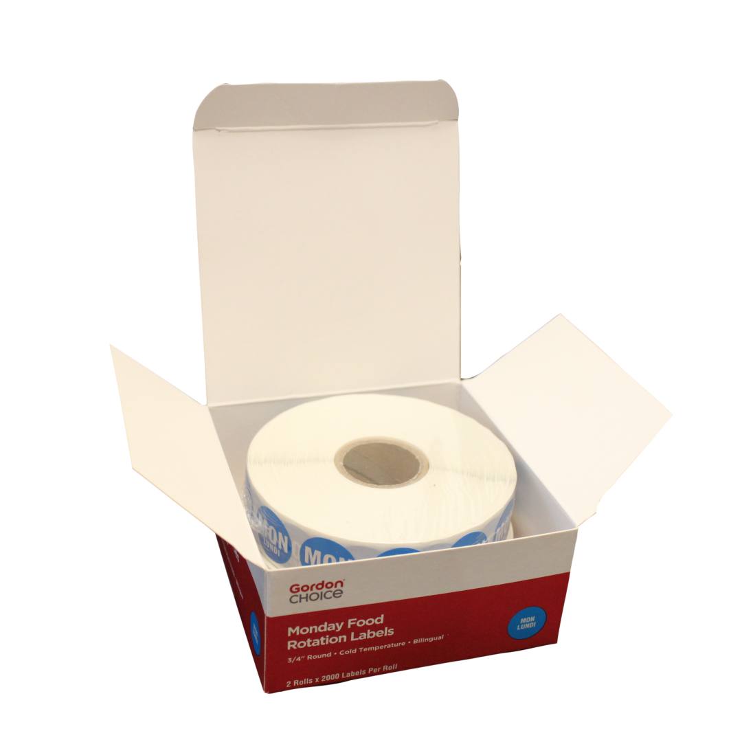 Gordon Choice 0.75In Blue Round Monday Day Spot Labels, Permanent - Restaurant Equipment and Smallwares - Canadian Distribution
