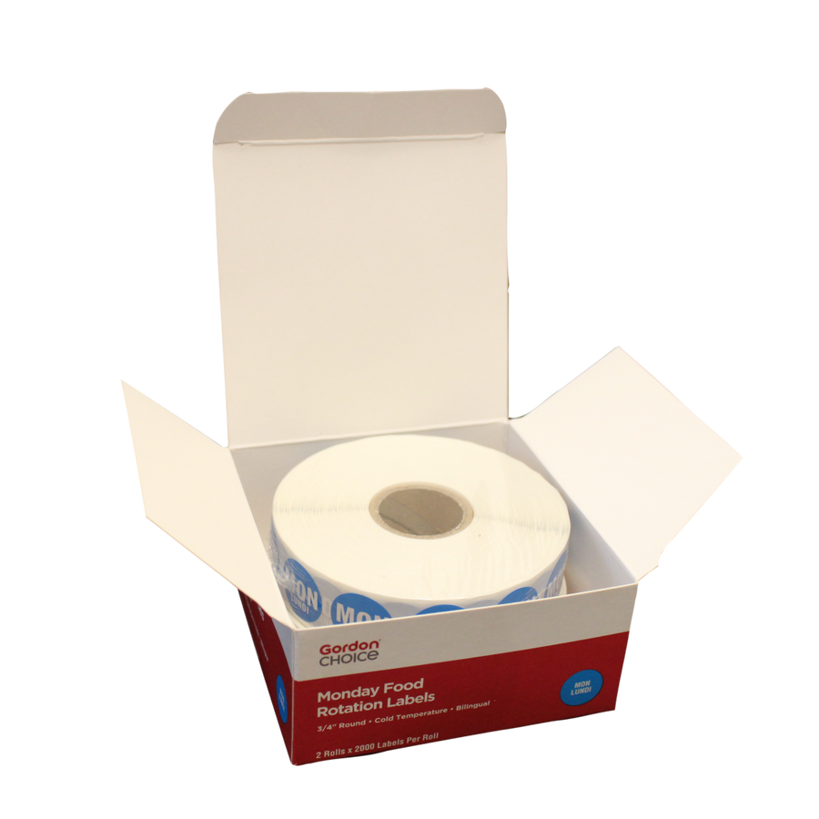 Gordon Choice 0.75In Blue Round Monday Day Spot Labels, Permanent - Restaurant Equipment and Smallwares - Canadian Distribution
