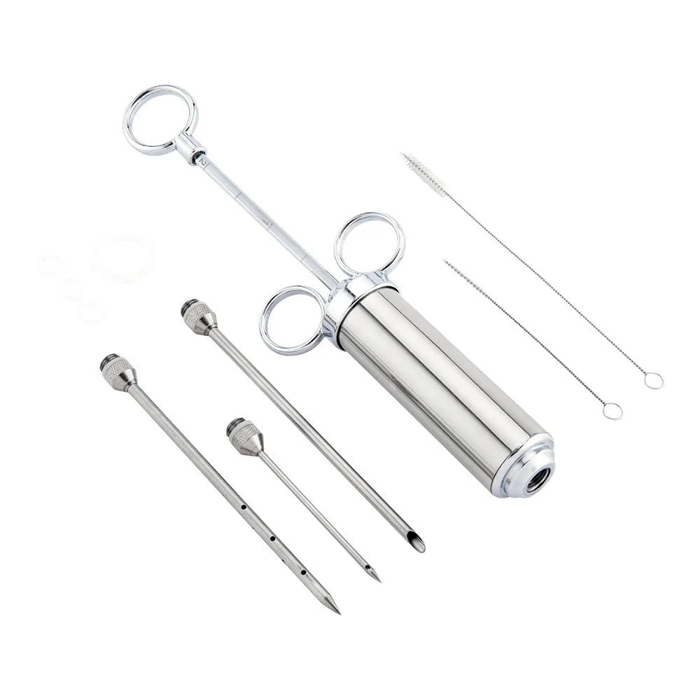 Restaurantware Met Lux Stainless Steel Marinade & Meat Injector Kit, With 3 Needles/2 Brushes/Spare O-Ring - Restaurant Equipment and Smallwares - Canadian Distribution
